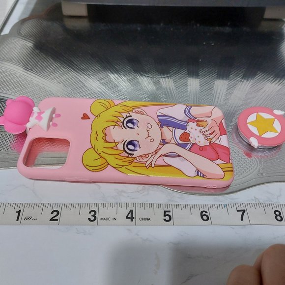 Sailor Moon Phone Case Cover With Phone Grip Super Cute Eating Yummy Dessert - Picture 6 of 15